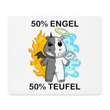 Nilpferd - Engel und Teufel - Mousepad (Querformat) - Weiß - Vorne
