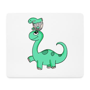 Dinosaures avec bébés dinosaures - Tapis de souris (format paysage) - blanc - Devant