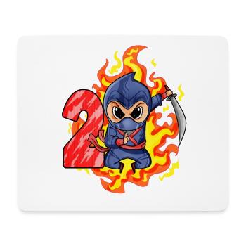 2ème anniversaire Garçon 2 ans Ninja - Tapis de souris (format paysage) - blanc - Devant