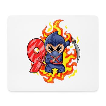 9. Geburtstag Junge 9 Jahre alt Ninja - Mousepad (Querformat) - Weiß - Vorne