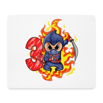 3ème anniversaire Garçon 3 ans Ninja - Tapis de souris (format paysage) - blanc - Devant
