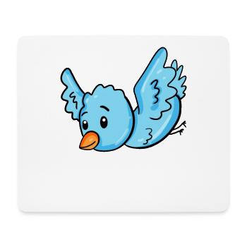 Vogel Blau - Mousepad (Querformat) - Weiß - Vorne