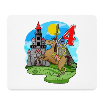 Ritter 4. Geburtstag 4 Jahre Junge Geschenk - Mousepad (Querformat) - Weiß - Vorne