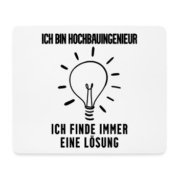 Hochbauingenieur Beruf - Mousepad (Querformat) - Weiß - Vorne