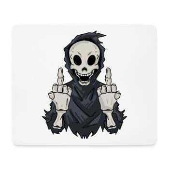 Sensenmann zeigt Mittelfinger - Mousepad (Querformat) - Weiß - Vorne
