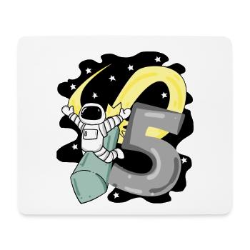 Junge 5 Jahre alt - 5. Geburtstag Geschenk - Mousepad (Querformat) - Weiß - Vorne