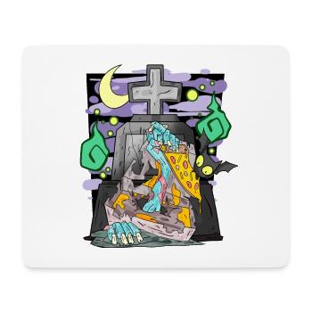 Zombie Grabstein Pizza lustig - Mousepad (Querformat) - Weiß - Vorne