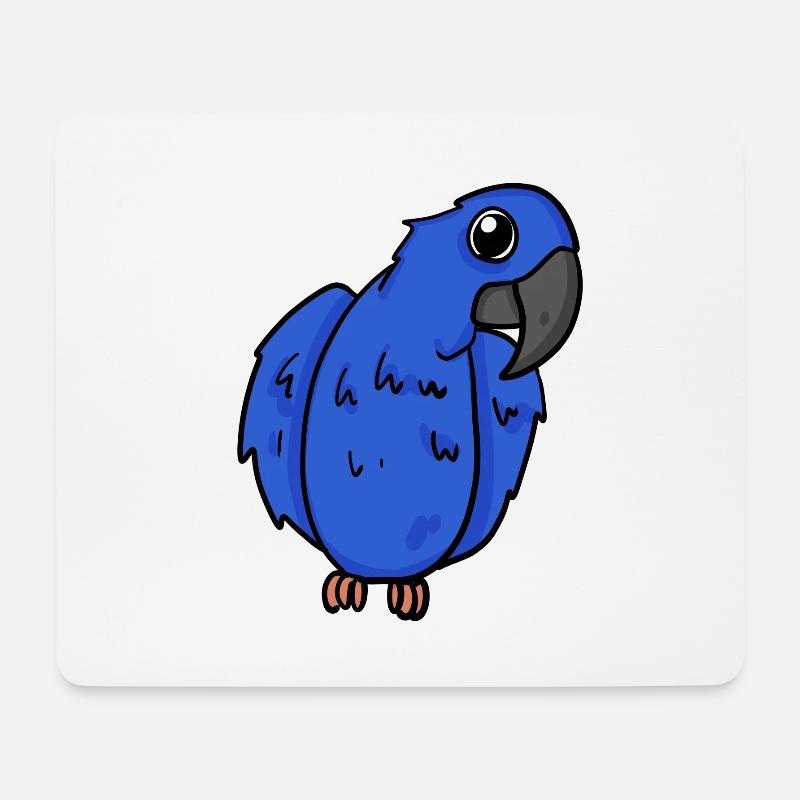 Hyazinth-Ara Papagei Vogel - Mousepad (Querformat) - Weiß