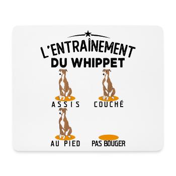 Whippet Éducation Chien Entraînement Chien Whippet - Tapis de souris (format paysage) - blanc - Devant