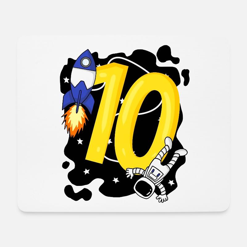 Junge 10 Jahre alt - 10. Geburtstag Geschenk - Mousepad (Querformat) - Weiß