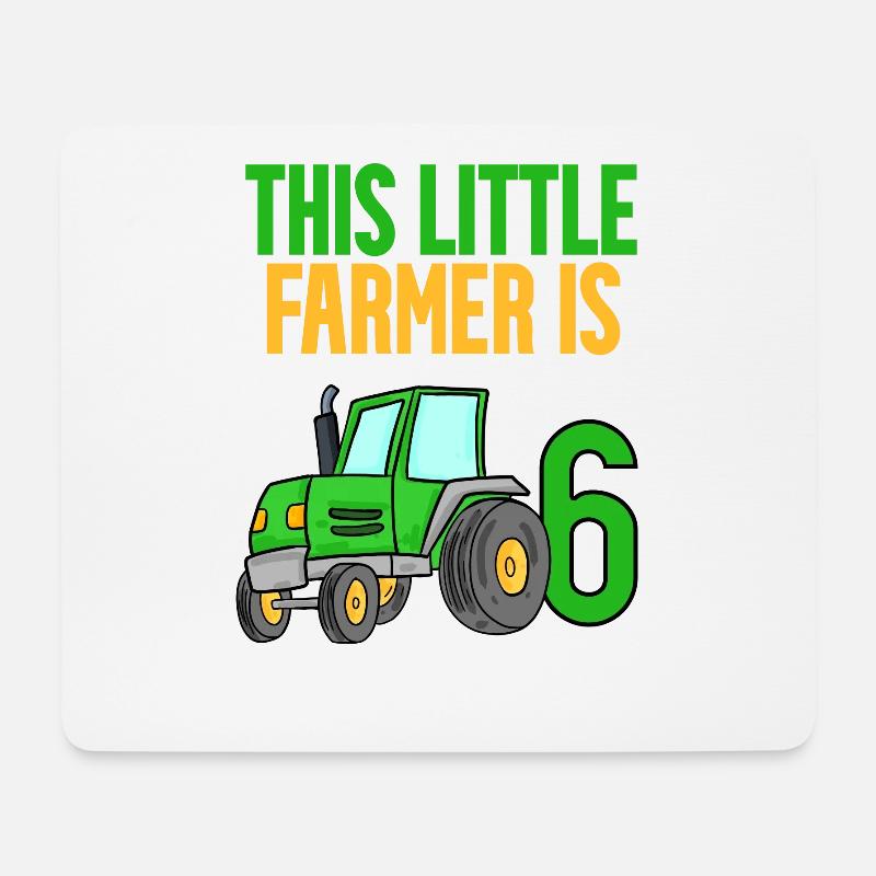 Bauer Landwirt 6 Jahre Junge 6. Geburtstag Sohn - Mousepad (Querformat) - Weiß