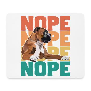 Boxer Dog Nope - Mouse Pad (horizontal) - white - Front