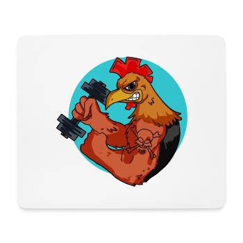 Strong Muscle Poulet Fitness Gym Poulets - Tapis de souris (format paysage) - blanc - Devant