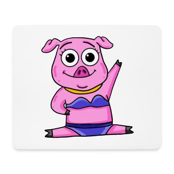Cochon - Tapis de souris (format paysage) - blanc - Devant