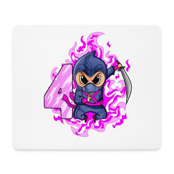 4ème anniversaire Fille de 4 ans Ninja - Tapis de souris (format paysage) - blanc - Devant