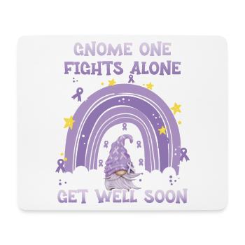 Gnome One Fights Alone Cancer Awareness - Mouse Pad (horizontal) - white - Front