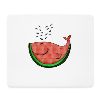 Cadeau baleine à pastèque - Tapis de souris (format paysage) - blanc - Devant