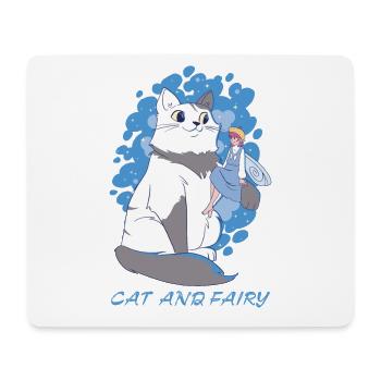 Cat and Fairy - Mousepad (Querformat) - Weiß - Vorne