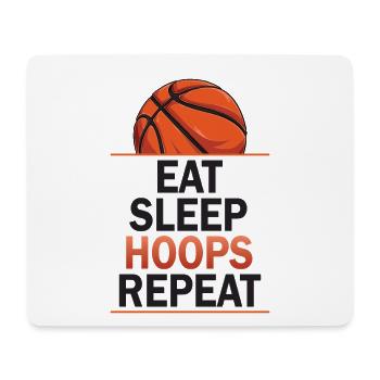 Eat Sleep Hoops Repeat Basketball - Mousepad (Querformat) - Weiß - Vorne