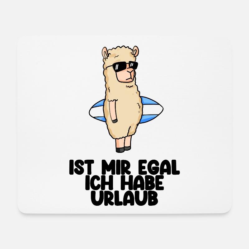 Urlaub Alpaka - Mousepad (Querformat) - Weiß