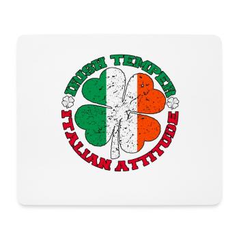 Irish Temper Italian Attitude Shirt Patrick’s Day - Tapis de souris (format paysage) - blanc - Devant