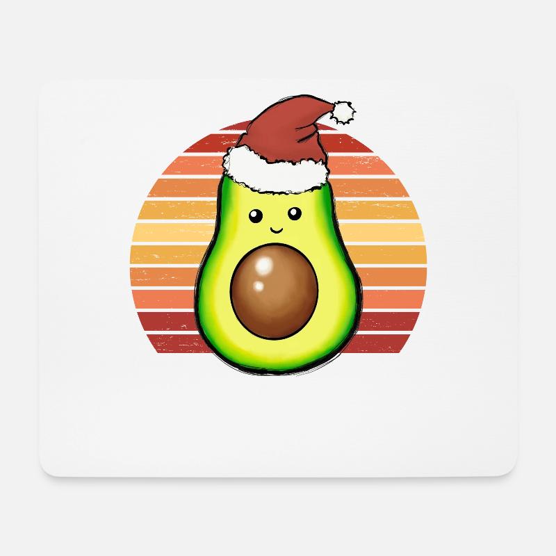 Avocado Weihnachtsmütze Weihnachten Geschenk - Mousepad (Querformat) - Weiß