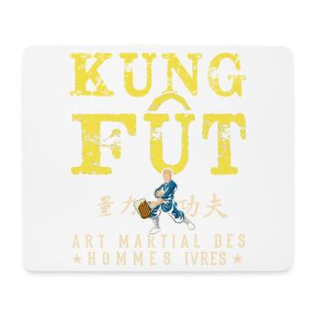 Kung Fût Jeu de mot Rhum Barbecue Buvette Soirée - Tapis de souris (format paysage) - blanc - Devant