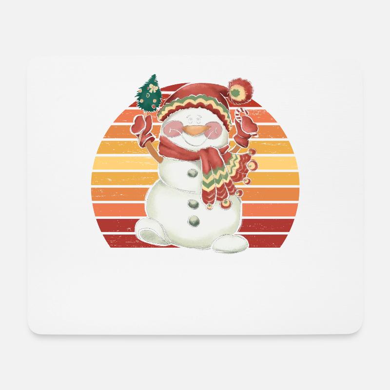 Schneemann Weihnachtsmütze Weihnachten Geschenk - Mousepad (Querformat) - Weiß