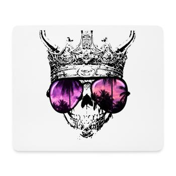 Hipster Skull King - Tapis de souris (format paysage) - blanc - Devant