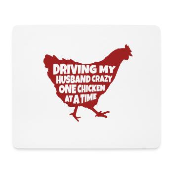 Meinen Mann verrückt machen ein Hühner-Hinterhof - Mousepad (Querformat) - Weiß - Vorne