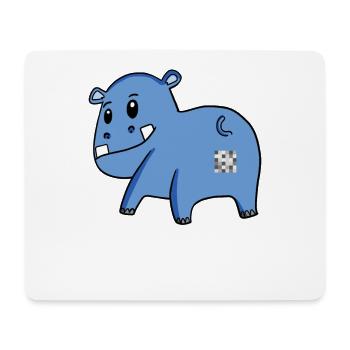 Nilpferd Arsch - Nilpferd Hintern - Mousepad (Querformat) - Weiß - Vorne
