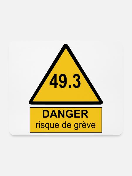 49.3 danger - Tapis de souris (format paysage) - blanc