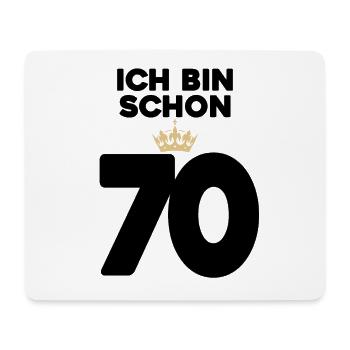 70 Geburtstag - 70 Jahre mit Krone - Mousepad (Querformat) - Weiß - Vorne