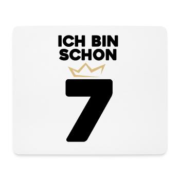 7 Geburtstag - 7 Jahre mit Krone - Mousepad (Querformat) - Weiß - Vorne