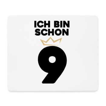9 Geburtstag - 9 Jahre mit Krone - Mousepad (Querformat) - Weiß - Vorne
