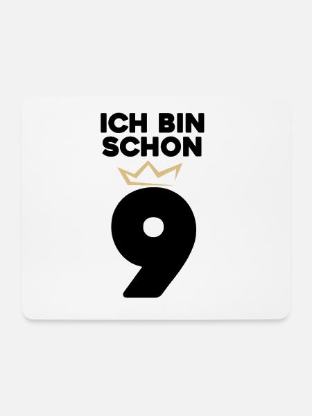 9 Geburtstag - 9 Jahre mit Krone - Mousepad (Querformat) - Weiß