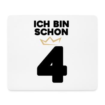 4 Geburtstag - 4 Jahre mit Krone - Mousepad (Querformat) - Weiß - Vorne