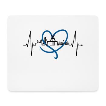Bochum heartbeat Bochum skyline home Ruhrpott - Tapis de souris (format paysage) - blanc - Devant