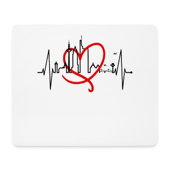 Francfort Skyline Heartbeat FFM Fan Love Hessen - Tapis de souris (format paysage) - blanc - Devant
