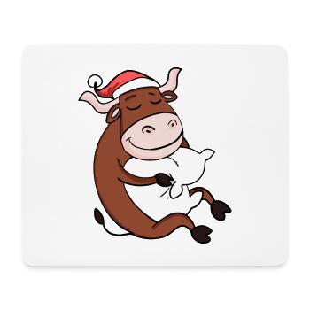 Ochse Weihnachten Schlafen Schlaf Ausschlafen - Mousepad (Querformat) - Weiß - Vorne