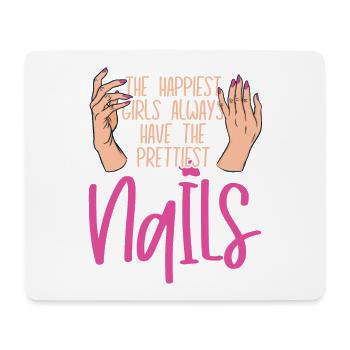 The Happiest Girls Have The Prettiest - Mousepad (Querformat) - Weiß - Vorne