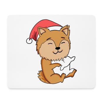 Miniature Spitz Dog Christmas Sleep Tired - Mouse Pad (horizontal) - white - Front