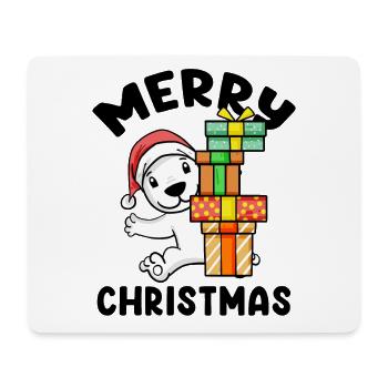 Merry Christmas Polar Bear with Gifts - Mouse Pad (horizontal) - white - Front