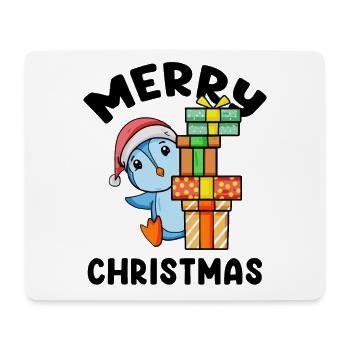 Joyeux motif de pingouin de Noël - Tapis de souris (format paysage) - blanc - Devant
