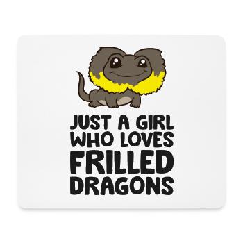 Just a Girl Who Loves Frilled Dragons - Mouse Pad (horizontal) - white - Front