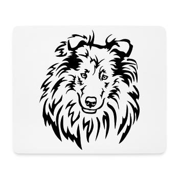Collie Kopf - Mousepad (Querformat) - Weiß - Vorne