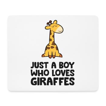 Juste un garçon qui aime les girafes - Tapis de souris (format paysage) - blanc - Devant