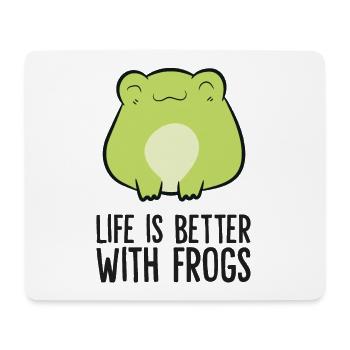 Froschliebhaber Das Leben ist besser mit Fröschen - Mousepad (Querformat) - Weiß - Vorne