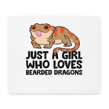 Reptile barbu juste une fille qui aime barbu - Tapis de souris (format paysage) - blanc - Devant