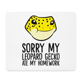 Désolé mon gecko léopard a mangé mes devoirs - Tapis de souris (format paysage) - blanc - Devant